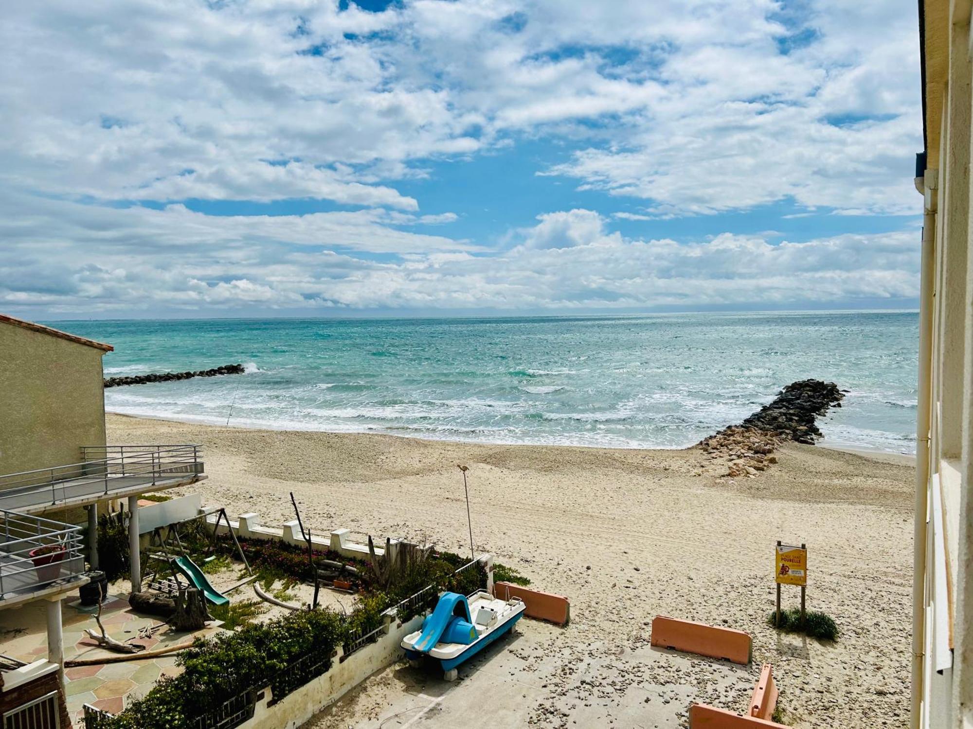Estudio 1Ere Ligne Vue Mer ,Place De Parking Privee Acces A La Plage De La Residence 3Eme Etage Palavas-les-Flots Luaran gambar